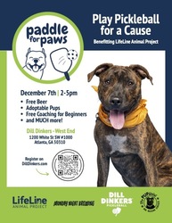 PADDLE FOR PAWS on December 7th at Dill Dinkers West End