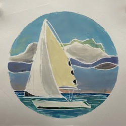 Guest artist Samira Gdisis shares her new artwork series "Happy Places" at Artist's Gallery