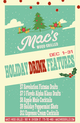 Holiday Drink Specials at Mac’s Wood Grilled