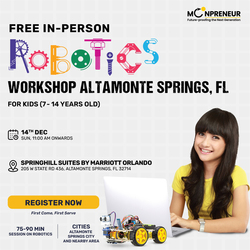 In-Person Free Robotics/Math Workshop for Kids at Altamonte Springs, FL  (7-14)