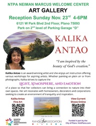 Art Exhibit Reception   4 - 6 p.m.  Sunday 11/23/25