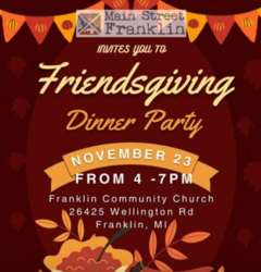 Main Street Franklin Presents The Franklin Community Church Friendsgiving Dinner Party