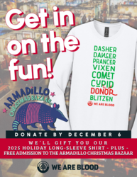 Holiday Giving Made Easy: Donate Blood and Enjoy the Armadillo Christmas Bazaar
