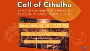 Call of Cthulhu: Session Two (Registration Required)