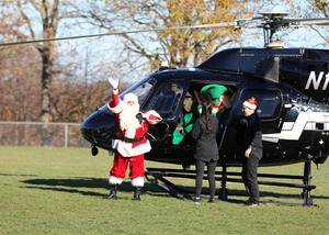 Santa's Arrival by Helicopter