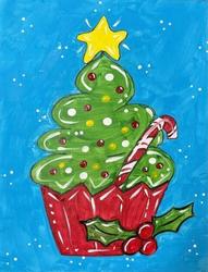 "Christmas Tree Cupcake" In-Studio Paint Party!
