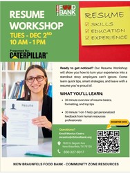 Free Resume Workshop at the New Braunfels Food Bank