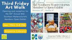 Third Friday Art Walk: Mid-Southern Watercolorists 34th Annual Member’s Open Exhibit