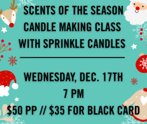 Scents of the Season Candle Making Class with AIR Aerial Fitness & Sprinkle Candles
