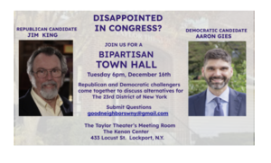 Challengers for NY Congressional District 23 Bipartisan Town Hall