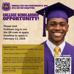 The Eta Nu Nu Chapter of Omega Psi Phi Fraternity, Inc - 2026 College Scholarship Application