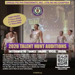 The Eta Nu Nu Chapter of Omega Psi Phi Fraternity, Incorporated 2026 Talent Hunt