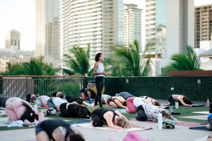 Rooftop Yoga at Royal Hawaiian Center with Yoga Room Hawaii