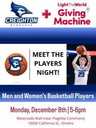 Creighton Basketball Players Will Join Giving Machine Omaha for Event