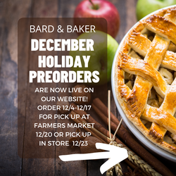 December Holiday Pie Preorders from Bard & Baker in Troy