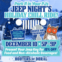 Monthly Jeep Nights at Pembroke Pines and Doral Hooters Locations