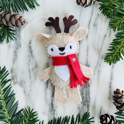Hand Stitched Reindeer Ornament Class