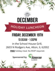 Free Holiday Luncheon at SSP - Friday, Dec. 19th