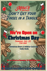 Mac’s Wood Grilled is Open Christmas Day!