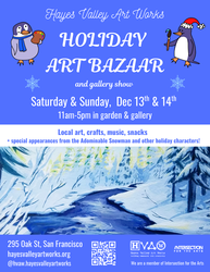 HVAW Holiday Art Bazaar December 13 & 14 • 11am–5pm