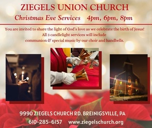 Ziegels Union Church Christmas Eve Candlelight Services