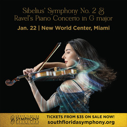 South Florida Symphony Orchestra Presents Sibelius, Ravel and Williams at New World Center