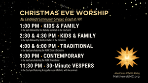 Christmas Eve Services at Matthews United Methodist