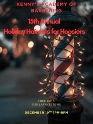 Kenny's Academy of Barbering 15th Annual Holiday Haircuts for Hoosiers