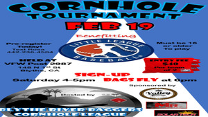 Blythe River Baggers Cornhole Tournament, Fundraiser Benefitting Little League Baseball