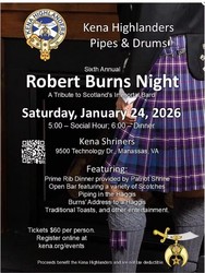 Kena Shriners Presents Robert Burns Night