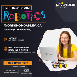 In-Person Free Robotics/Math Workshop for Kids at Oakley, CA (7-14)
