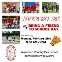 Open House and Bring-a-Friend to School Day at Wakefield Country Day School