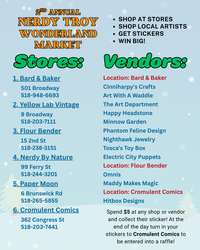 2nd Annual Nerdy Troy Wonderland Market by Cromulent Comics at Bard & Baker in Troy