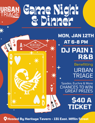 Urban Triage’s Game Night & Dinner at Heritage Tavern