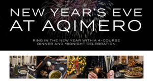 New Years Eve at Aqimero