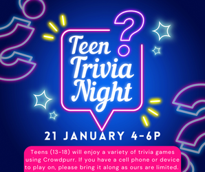 Teen Trivia Night at the Vineland Public Library- January 21st 4-6pm