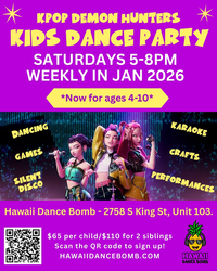 Kpop Demon Hunter Kids Saturday Night Dance Party Ages 4-10