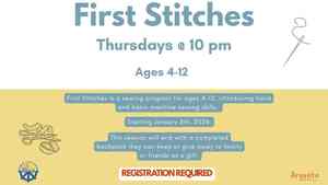 First Stitches: Let's Make A Backpack (Registration Required)