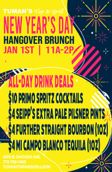 New Year’s Day Hangover Brunch at Tuman’s Tap & Grill