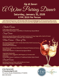 Sip & Savor: A Wine Pairing Dinner at 1741 Pub & Grill with Paradise Hills Vineyard