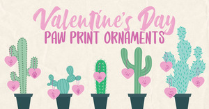 Pocket Pet Valentine's Day Paw Print Ornaments