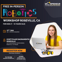 In-Person Free Robotics/Math Workshop for Kids at Roseville, CA (7-14)