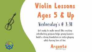 Violin Lessions Ages 5 & Up (Registration Required 10 spots total)