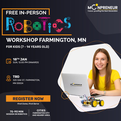 In-Person Free Robotics/Math Workshop for Kids at Farmington, MN (7-14)