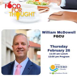 FGCU Dean of Entrepreneurship William McDowell shares insights at Food For Thought Luncheon