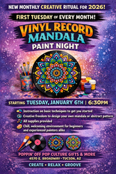 🎨💿 Vinyl Record Mandala Paint Night @ Poppin' Off