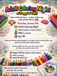 🎨🖍️ Adult Coloring Night @ Poppin' Off