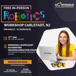 In-Person Free Robotics/Math Workshop for Kids at Carlstadt, NJ (7-14)