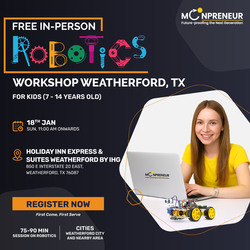 In-Person Free Robotics/Math Workshop for Kids at Weatherford, TX (7-14)