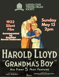 Silent Film Sunday at the Brook Arts Center presented by the Garden State Organ Society.